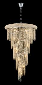 Alexandra Polished Chrome Crystal Ceiling Lights Diyas Statement Crystal Fittings